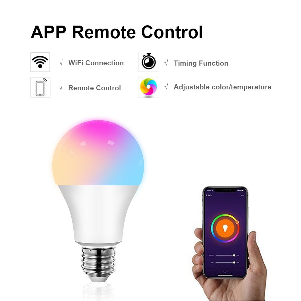 LED Bulb with Smart Life APP, Voice Control for Google Home, Alexa - Image 4